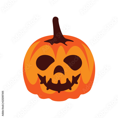 Cute Halloween Jack O Lantern Pumpkin Face Illustration Isolated