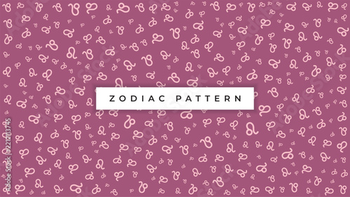leo zodiac sign seamless pattern background vector design