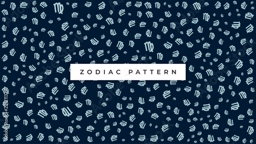 virgo zodiac sign seamless pattern background vector design