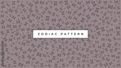 gemini zodiac sign seamless pattern background vector design