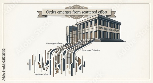 Order Emerges From Scattered Effort: A Conceptual Diagram Illustrating Process and Reintegration