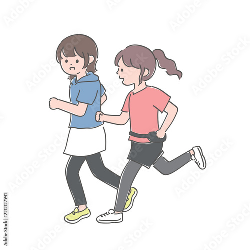 2人でランニングをするラン友の女性