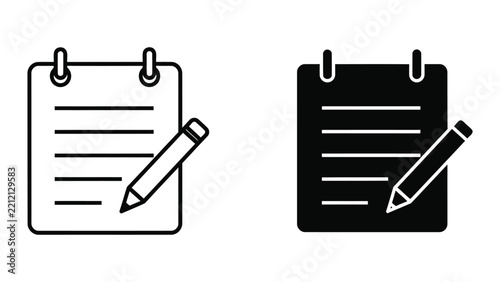 Notebook with pencil taking notes icon isolated on transparent background vector