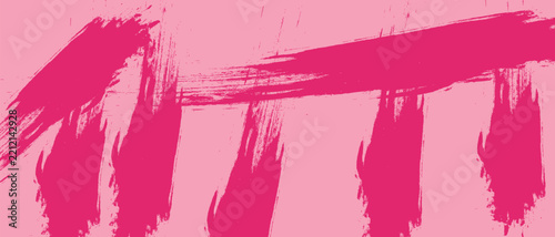 Abstract pink magenta brush strokes on light pink background, grunge paint texture