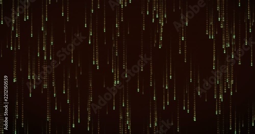 Devanagari characters cascade down in a 4K video animation with an amber terminal aesthetic.