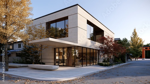 Luxury House with Warm Stone and Wooden Details / 温かみある石と木のディテールの高級住宅