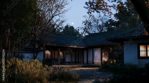 Dark Contemporary House with Night Lighting and Minimalist Design / 夜の照明とミニマルデザインのダークコンテンポラリー住宅
