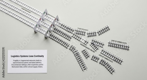 Disrupted Railway Tracks Symbolizing Supply Chain Issues and Loss of Connectivity