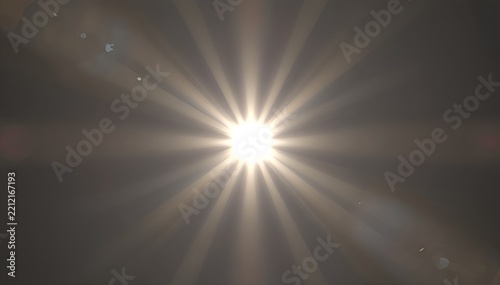 Bright glowing star light effect on transparent background. Shining lens flare with soft rays and sparkles. Isolated graphic element for design use PNG. See Less