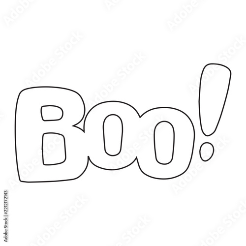 Boo Halloween Text Outline