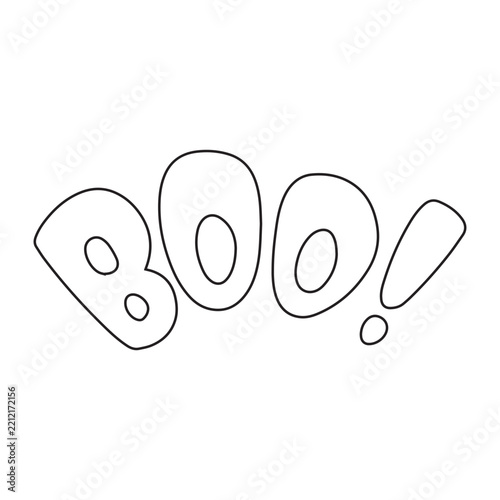 Boo Halloween Outline Text