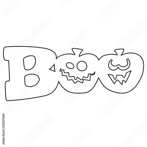 Halloween Boo Pumpkins Outline