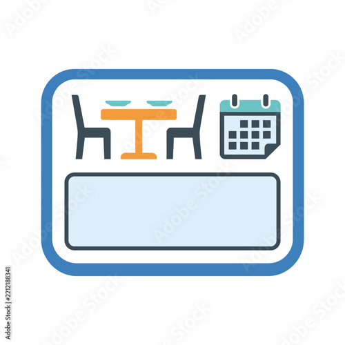 Booking reservation interface showing table settings and a calendar.