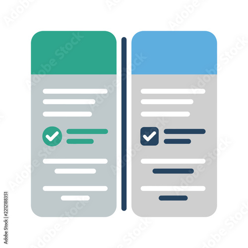 Menus comparison with green and blue color choices displayed together.