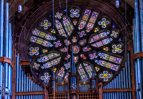 Organ Stained Glass Saint Lorenz Protestant Church Nuremberg Germany