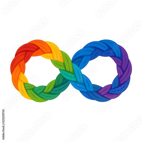 Colorful interwoven knots representing diversity unity teamwork friendship and connection symbolized through vibrant braided ribbon design