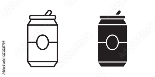 Beer can icon flat outline in black