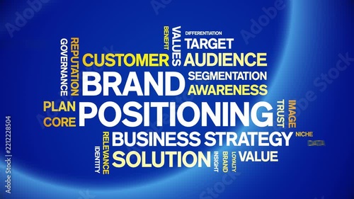 Brand Positioning animated word cloud-animation tag kinetic typography seamless loop.