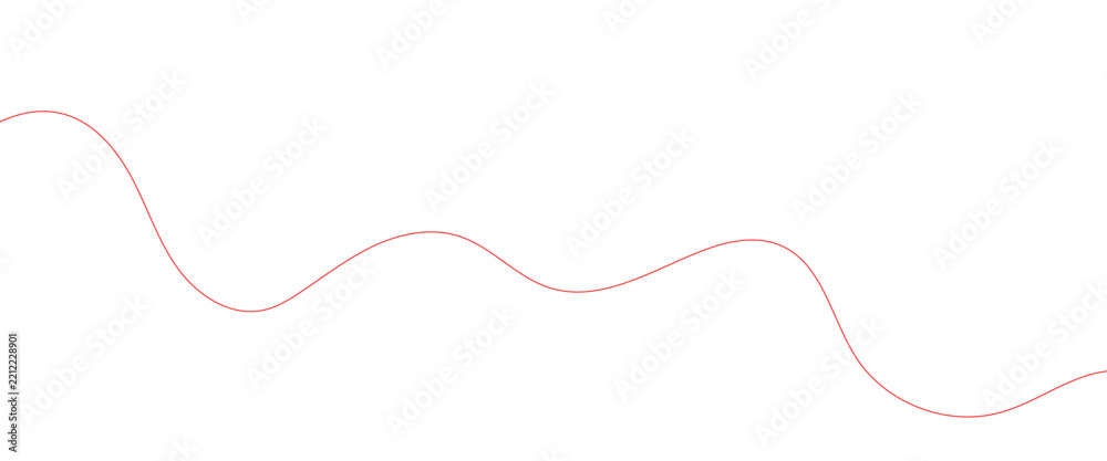 Fototapeta premium Minimalist pink wavy line vector illustration, abstract smooth curved stroke graphic, elegant wave design element for modern branding