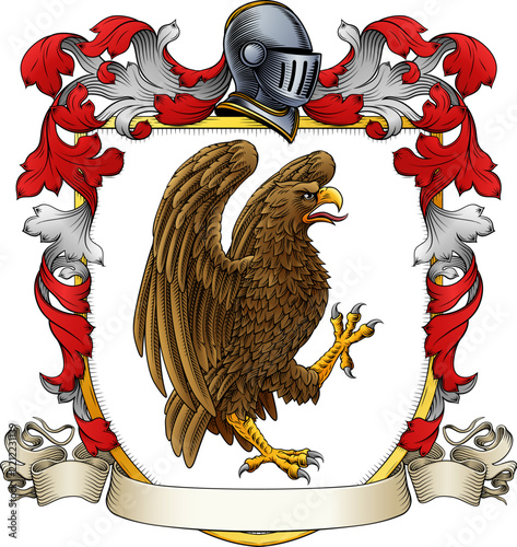 Eagle Coat of Arms Family Crest Heraldic Shield