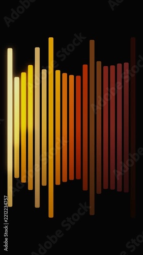 Warm Amber Sound Equalizer Bars Rising in a Rhythmic Pattern