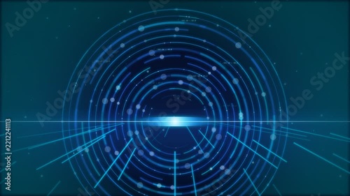 Blue digital circles and lines futuristic technology background