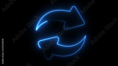 Abstract beautiful neon arrow icon animation. share arrow icon animation. abstract share glowing neon line color arrow animation on black stock footage video share arrow icon animation.