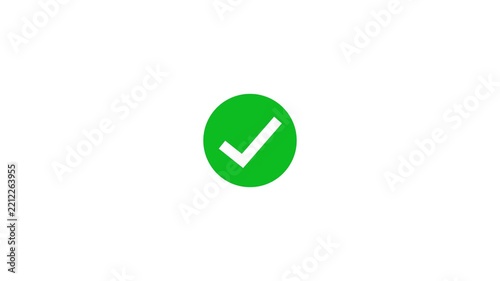transparent Green check mark, green circle white tick symbols, checklist signs.4k