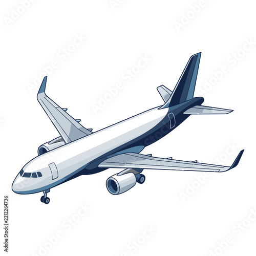Passenger airliner vector design isolated on white background