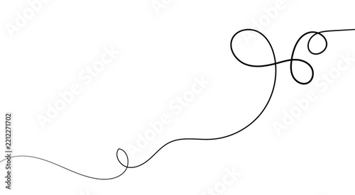 Pattern wave thick with background knot decor and sewing abstract doodle. Horizontal drawing line with thin wiggly squiggle. Vector illustration