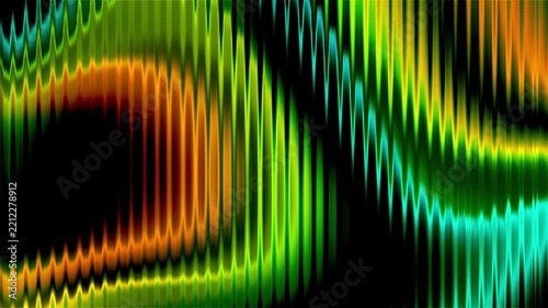 Abstract neon green and orange vertical wave motion background