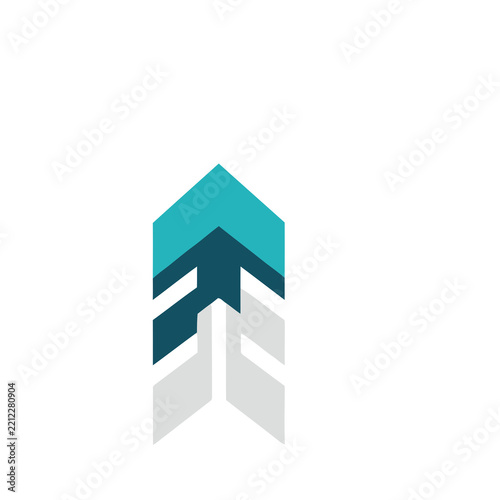 Three layered arrows pointing up