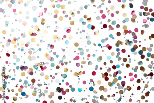 Graceful Colorful round confetti scatter isolated composition
