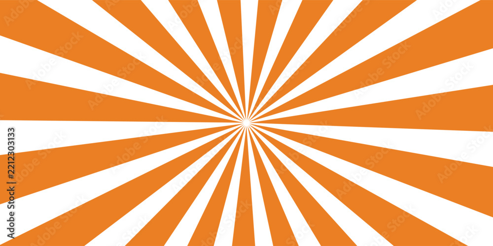 Obraz premium Orange and White Sunburst Radial Background Graphic Design Pattern for Creative Projects