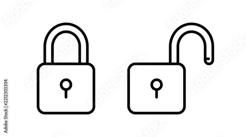 Locked and unlocked padlock icons