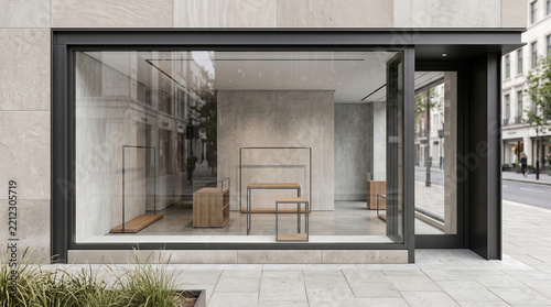 Empty Retail Store Window for Promotional Advertising
