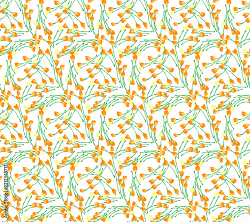 seamless floral pattern with wildfloewrs and leaves for fabric and wallpaper

