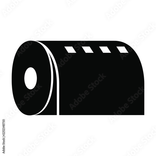 Film reel icon black and white graphic symbol