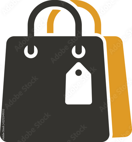 Shopping Bag Vector Icon with Price Tag E-Commerce Graphic