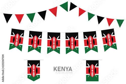 Kenya flag bunting banner and garland collection for national day decoration