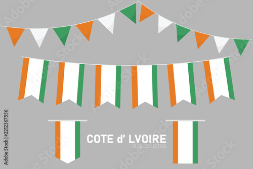 Cote d'Ivoire flag bunting banner and garland collection for national day decoration