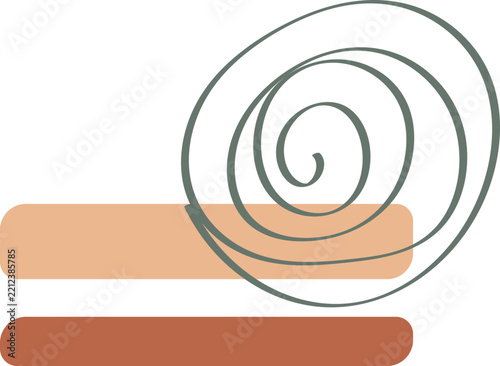 Minimalist Abstract Modern Art Composition with Hand-Drawn Spiral Line and Earthy Geometric Shapes