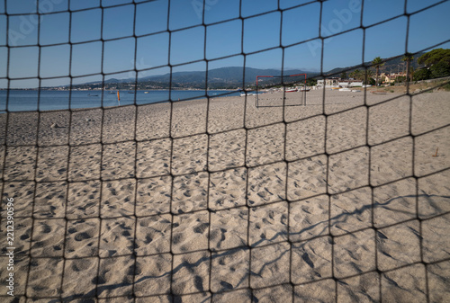 View of a Beach and Soccer Goal.