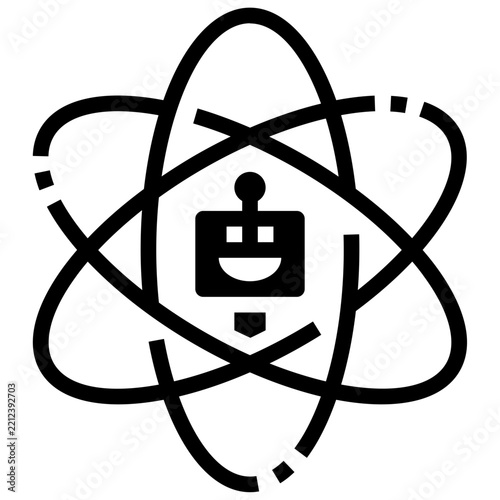quantum computing glyph style icon