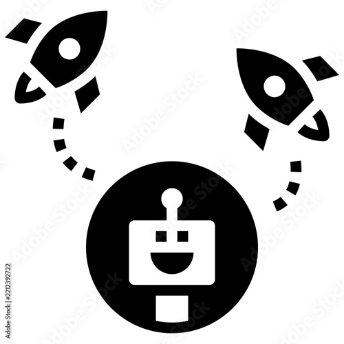 space exploration glyph style icon