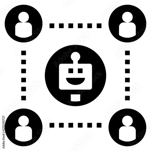 network collaboration glyph style icon