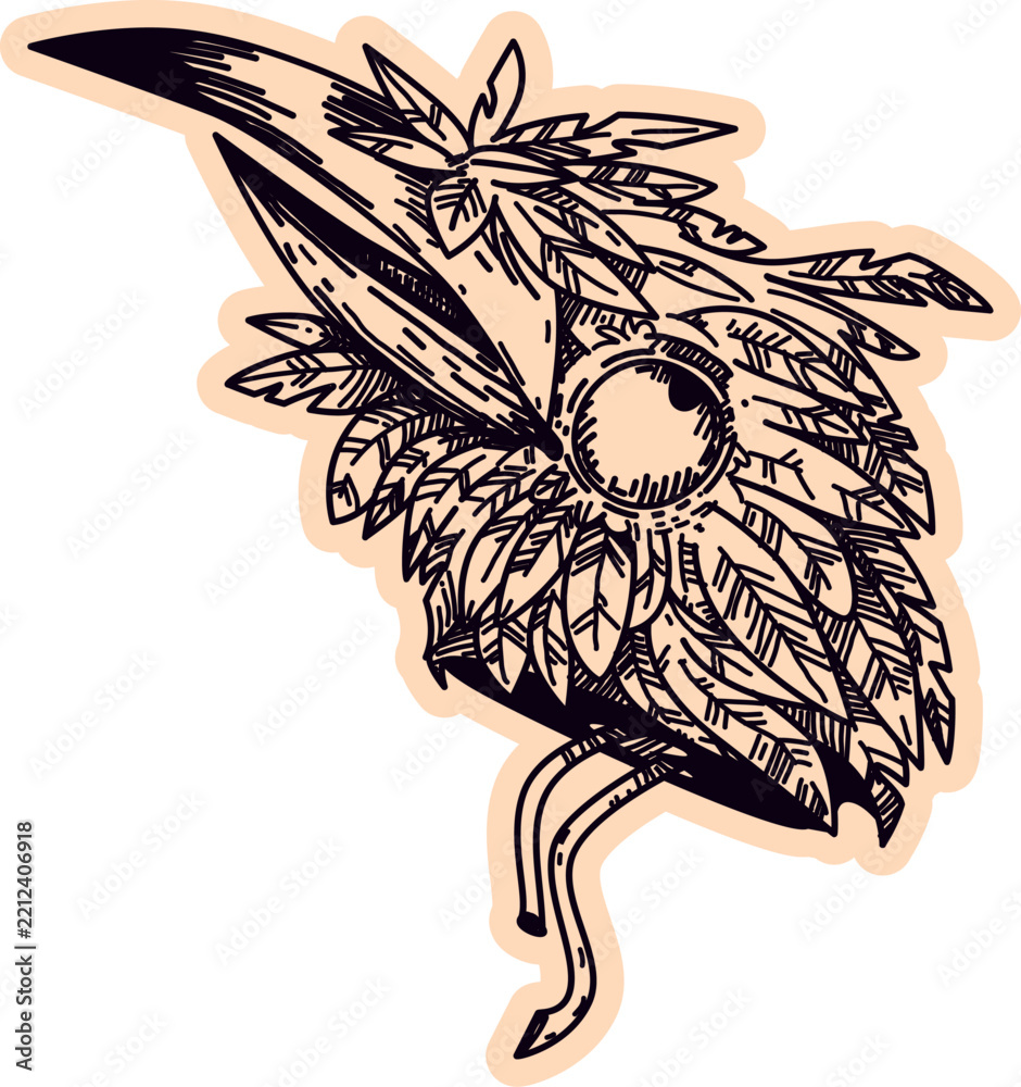 Fototapeta premium Crow Head Sticker