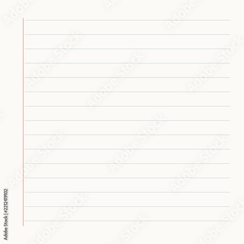 Lined notebook paper texture background with red margin line for writing, planning, or journaling
