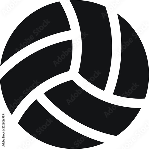 Volleyball ball graphic symbol in black and white silhouette with volleyball activity exercise equipment silhouette isolated competition recreation athletic