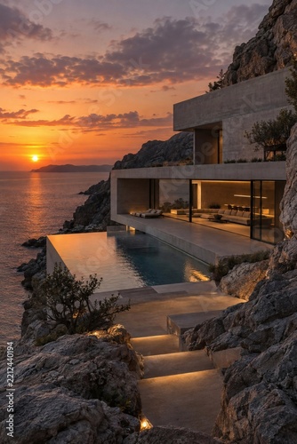 Modern Luxury Villa with Infinity Ocean Sunset